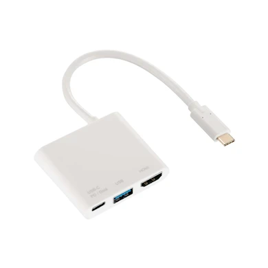 Hama Adapter Multiport-USB-C HDMI USB-A USB-C Guld Vit 