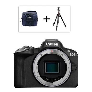 Canon EOS R50 Kamerahus + Stativ & Väska