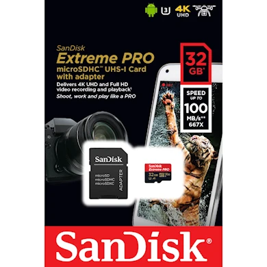 SanDisk MicroSDHC Extreme Pro 32GB A1 C10 V30 UHS-I U3
