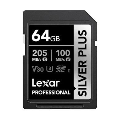 Lexar SDXC Pro Silver Plus 1066x UHS-I U3 V30 R205/W100 64GB