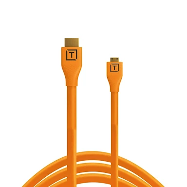 Tether Tools TetherPro HDMI Micro till HDMI 2,0 Orange 4,6 m