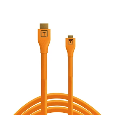 Tether Tools TetherPro HDMI Micro till HDMI 2,0 Orange 4,6 m