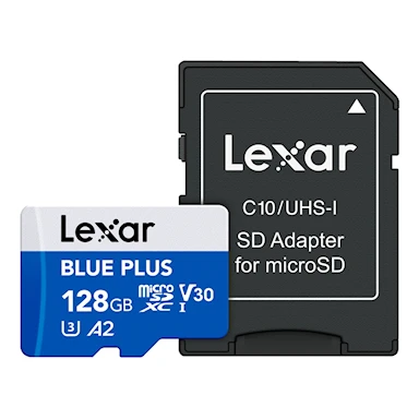 Lexar Blue Plus microSDHC med SD adapter 128GB