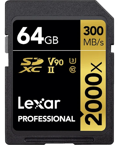 Lexar SDXC Pro 2000x UHS-II U3 V90 R300/W260 64GB