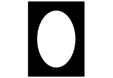 Passepartout Oval 20x30 Svart
