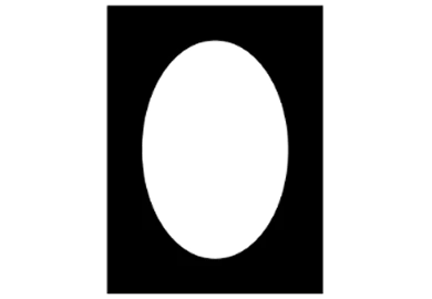 Passepartout Oval 15x20 Svart