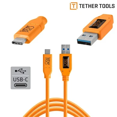Tether Tools USB-kabel 3.0 till USB-C 4,6m Orange
