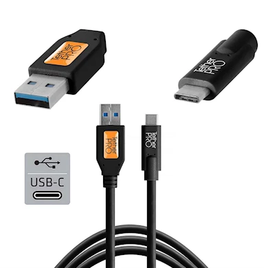 Tether Tools TetherPro USB 3.0 to USB-C 4.6m Black
