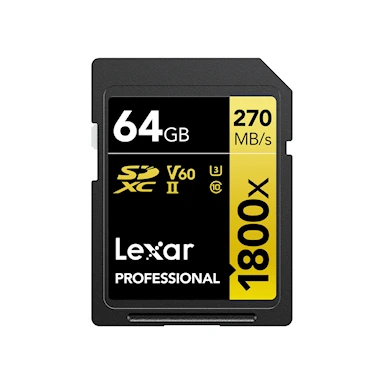 Lexar SDXC Pro 1800x UHS-II U3 V60 R270/W180 64GB